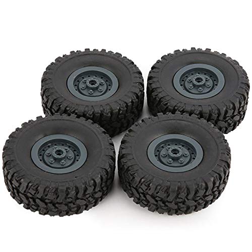 Fivetwofive 4 StüCke Gummi Felge Reifen Reifen für RC 1/16 Klettern Crawler Auto B-1 / B-24 / C-14 / C-24 / B-16 Modell Teile ZubehöR, Dunkel Blau von Fivetwofive