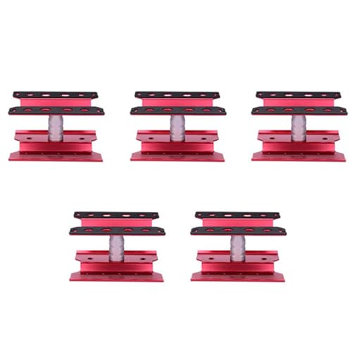 Fivetwofive 5X Metall RC Auto Arbeitsplatz Arbeiten Stand Reparatur 360 Grad Drehung für 1/8 1/10 1/12 1/16 Modelle, Rot von Fivetwofive