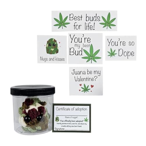 Fivetwofive Adopt A Weed Plushie,Jar Funny Plush Desktop Accessories A von Fivetwofive