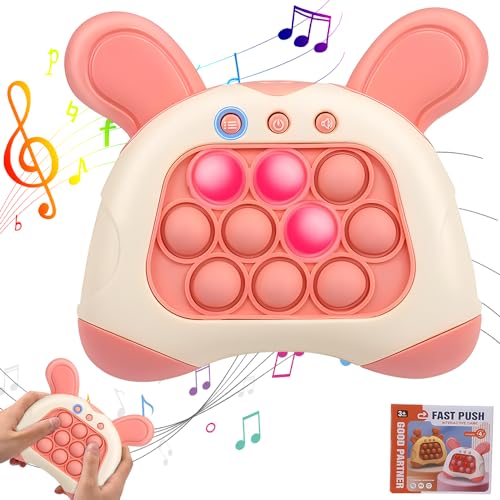 Fivtsme Quick Push Spiel,Quick Push Bubble Spiel,Pop It Fidget Toys,Quick Push Pop it Spiel,Quick Push Pop it Spiel,Game Controller Bubble,Dekompressionsspielkonsole für Kinder Erwachsene (Kaninchen) von Fivtsme