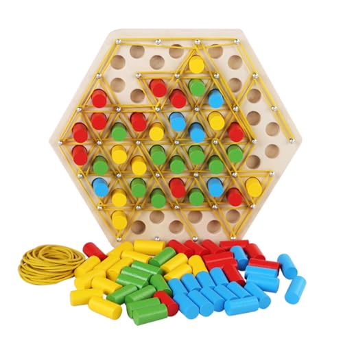 Fiyuer Triggle Spiel Holz, Triggle Geometrisches Schachspiel Knot Logic Spiel Ketten Dreieck Schachspiel Chain Triangle Chess Game, Triggle Game für Erwachsene Jungen und Mädchen ab 3 Jahren von Fiyuer