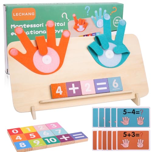 Fizdoqg Holz Mathe Spielzeug Zählen Lernen für Kinder, Montessori Zahlen Lernen Spielzeug Holzspielzeug Lernspielzeug für 3-5 Jahre Jungen und Mädchen Geschenk von Fizdoqg