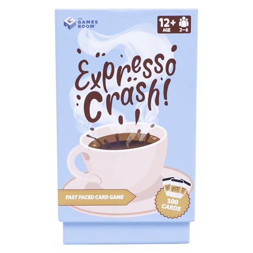 Fizz Creations Ex-Presso Crash!Fast Paced Coffee Themed Card Game Draw Cards at the Risk of an Ex-Presso Crash Age 12+ 2-6 Players 30 Minutes Play Time Fun Travel Games von Fizz Creations