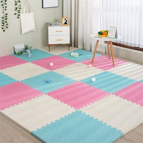 30 x 30 x 1 cm Baby-Spielmatte aus Schaumstoff, Kindermatte, Schlafzimmer-Schutzmatte, Bodenfliesen, Matte 005, 12 Stück mit 12 Kanten von Fjnbbiot