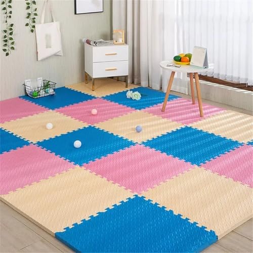 30 x 30 x 1 cm Baby-Spielmatte aus Schaumstoff, Kindermatte, Schlafzimmer-Schutzmatte, Bodenfliesen, Matte 021, 18 Stück mit 18 Kanten von Fjnbbiot