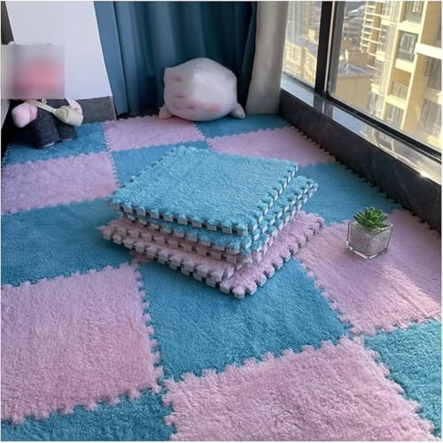 Fjnbbiot 8/16 Stück Baby Game Mat Warm Rutschfest Waschbar Anti-Fall Teppich Weichschaum Bodenmatte pnnrk-Blau 8pcs von Fjnbbiot