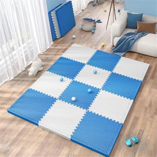 Fjnbbiot Baby Home Krabbelmatte Weiche wasserdichte und rutschfeste Spielmatte Weiß Blau 16pcs von Fjnbbiot