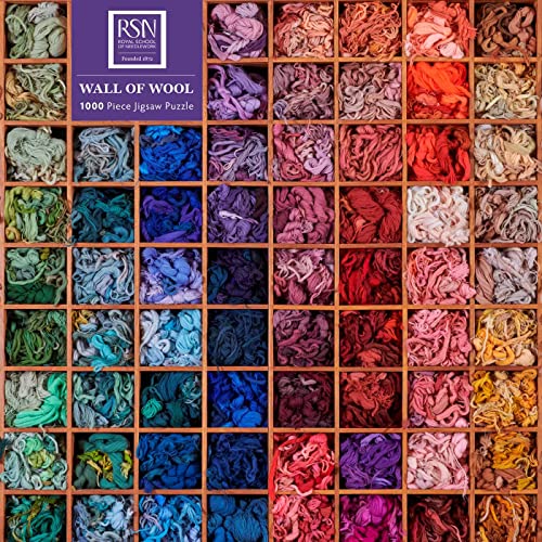 Puzzle - Royal School of Needlework, Wand mit Wolle: Unser faszinierendes, hochwertiges 1.000-teiliges Puzzle (73,5 cm x 51,0 cm) in Stabiler Kartonverpackung von Flame Tree Gift