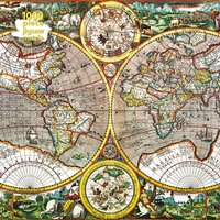 Adult Jigsaw Puzzle Pieter Van Den Keere: Antique Map of the World von Flame Tree