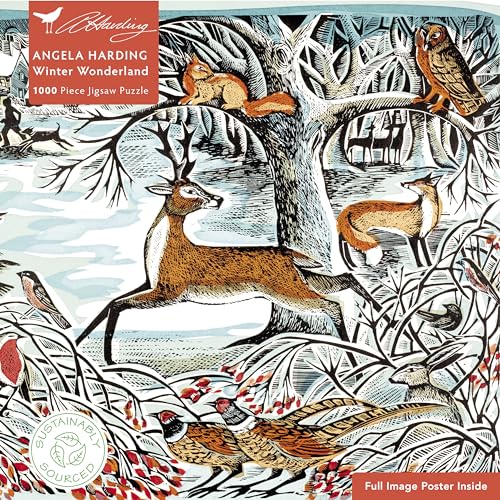 Puzzle - Angela Harding, Winterwunderland: Unser faszinierendes, hochwertiges 1.000-teiliges Puzzle (73,5 cm x 51,0 cm) in Stabiler Kartonverpackung von Flame Tree Gift