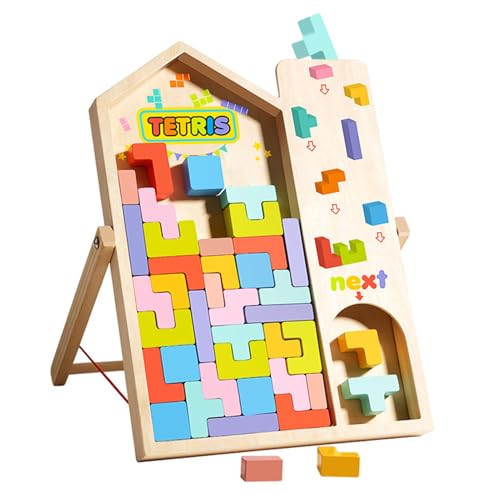 Montessori Tetris Holzspiel, Holz Tetris Stapelpuzzle mit Halterung, Eltern Kind Interaktives Holzpuzzle Lassen Sie Zufällig Blöcke Fallen, 3D Bunt Tetris Blöcke Montessori Spielzeug ab 2 Jahre (B) Montessori Tetris Holzspiel, Holz Tetris Stapelpuzzle mit Halterung, Eltern Kind Interaktives Holzpuzzle Lassen Sie Zufällig Blöcke Fallen, 3D Bunt Tetris Blöcke Montessori Spielzeug ab 2 Jahre (B) von Flanliy