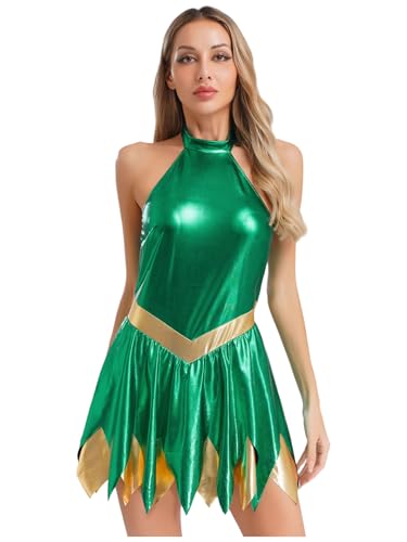 Fldy Damen Kostüm Fee Glänzendes Elfenkleid Karneval Fasching Kostüm Märchen Prinzessin Kleid Cosplay Metallic Partykleid Grün XXL Fldy Damen Kostüm Fee Glänzendes Elfenkleid Karneval Fasching Kostüm Märchen Prinzessin Kleid Cosplay Metallic Partykleid Grün XXL von Fldy