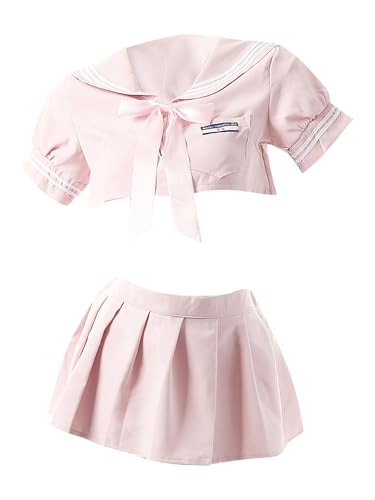 Fldy Damen Schulmädchen Rock Bluse Set Japanische Matrosen Outfit Jk School Uniform Hemd Und Mini Faltenrock Rosa M Fldy Damen Schulmädchen Rock Bluse Set Japanische Matrosen Outfit Jk School Uniform Hemd Und Mini Faltenrock Rosa M von Fldy