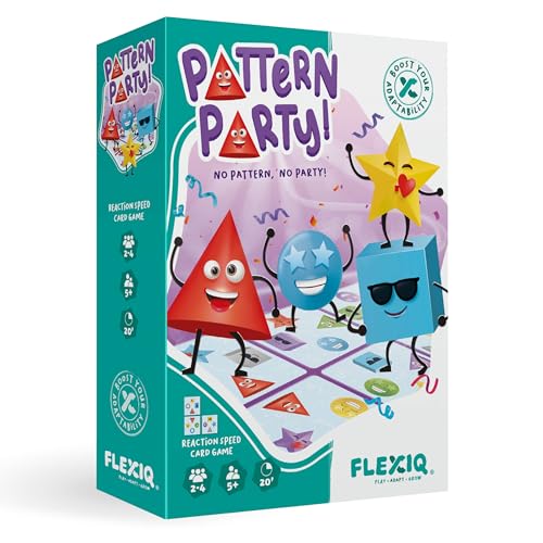 FLEXIQ Pattern Party! Kartenspielspiel | Kinderspiele ab 5 Jahre | Reisespiele für 2-4 Personen | 20 Minuten Spieldauer | französische Version FLEXIQ Pattern Party! Kartenspielspiel | Kinderspiele ab 5 Jahre | Reisespiele für 2-4 Personen | 20 Minuten Spieldauer | französische Version von FlexiQ