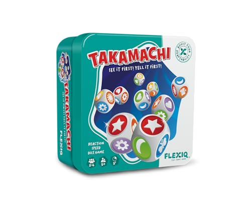 FLEXIQ Takamachi Würfelspiel | Kinderspiele ab 5 Jahre |Gesellschaftsspiele für die ganze Familie | Reisespiele für 2-4 Personen | 5 Minuten Spieldauer von FlexiQ