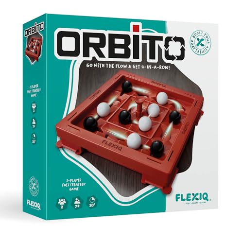 FlexiQ Orbito Strategiespiel | Gesellschaftsspiele ab 7 Jahren | Spiele für 2 Personen | Reisespiele Erwachsene und Kinder | 10 Minuten Spielzeit von FlexiQ