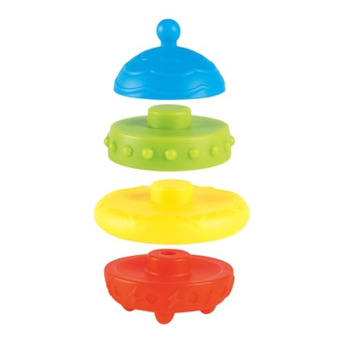 Baby-Stapelspielzeug,Stapel von Kreisen - Stapelringe Regenbogen-Weichgummi-PVC-Babyspielzeug - Stapel- und Nesting-Kreisspielzeug in Form Einer fliegenden Untertasse für und Mädchen von Flkiglm