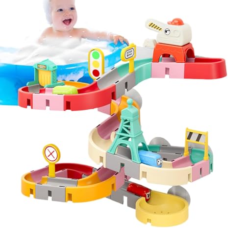 Badewater Water Slide Toy, Badewasserschlittenstrecke | Kids Badewanne Dia Track - Starke Saugnäpfe Interaktive Duschzeit Spielzeug für Geburtstag Mädchen Badezeit von Flkiglm