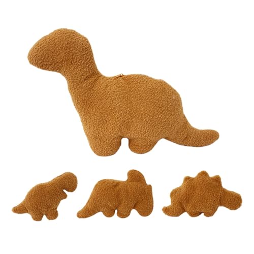 Dino-Hühnerkissen, Dino-Hühner-Plüsch,Niedliche Stofftiere mit 3 kleinen Dinosaurierspielzeugen - Kuschelige Plüschtiere, Heimdekoration für Sofa, Auto, Kinderzimmer, Schlafzimmer von Flkiglm