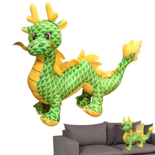 Drache Stofftier,weiche Drachenpuppe, Plüschtier mit Saugnapf für Kinder, Flexibles Maskottchen-Tierspielzeug, süßes Kinderspielzeug für Sofa, Bett, Couch, Zuhause, Auto von Flkiglm