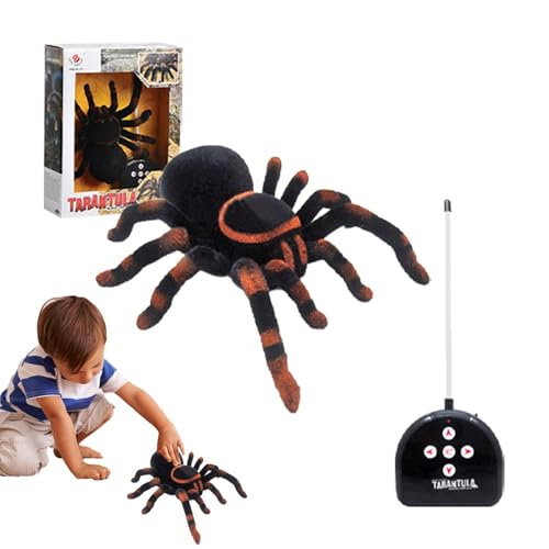 Fernbedienungsspinne für Kinder, Fernbedienungsspinne, Horror-Spinnenmodell, Fernbedienungsspielzeug, Scherzstreich, Halloween-Parodiespielzeug für und Mädchen von Flkiglm