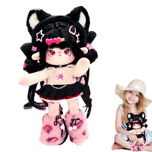 Flkiglm Anime-Anziehpuppe, süße Baumwollpuppe - Skelettpuppe Plüsch-Anziehpuppen mit Kleidung | 30 cm großes, Bezauberndes Anime-Mädchen, weiche Sammelpuppe für Kinder zum Rollenspiel von Flkiglm