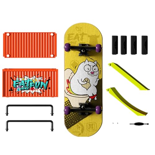 Flkiglm Fingerbretter für Kinder,Fingerbrett-Rampen-Set - Lustige Skateboard-Spielzeug-Finger-Skateboard-Kits | Hand-Skateboard, kompakte Trainings-Fingerbretter für drinnen und draußen von Flkiglm