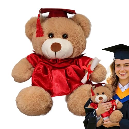 Flkiglm Graduation Plüschbär, Bär mit Abschlussspielzeug - Abschlussbär Puppe mit - Weiche Plüschkissen tragbares Komfortables Spielzeug für Familienfreunde Kinder von Flkiglm