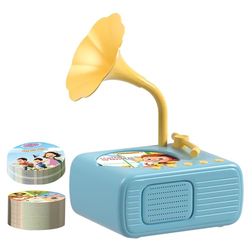 Flkiglm Kinder Grammophon Mit 96 Karten, Kleinkind-Plattenspieler, Kinder Phonograph Geschichte Musik Spieler, Interaktives Plattenspieler-Spielzeug Für Kinder von Flkiglm