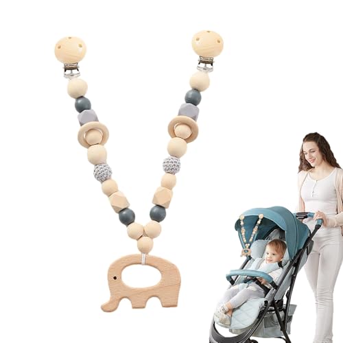 Flkiglm Kinderwagenspielzeug, Crib -Anhänger - Sensorisches Kinderwagen -Spielzeugholzkette Charm | Kindergarten -Handys mit niedlicher Tierform für Kinder, Kleinkind, Mädchen, Kinder, Babys von Flkiglm