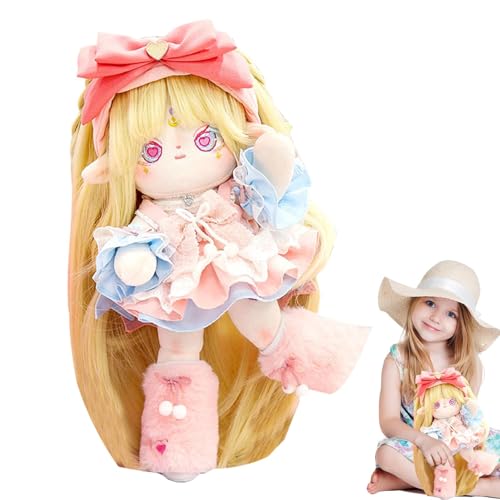 Flkiglm Plüsch-Anziehpuppe,Anime-Anziehpuppe,Anziehpuppen Anime Plüschtiere Skelett | 30 cm großes, Bezauberndes Anime-Mädchen, weiche Sammelpuppe für Kinder zum Rollenspiel von Flkiglm