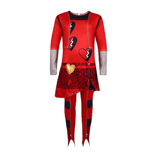 Flkiglm Rise Of Red Kostüm Für Kinder, Rotes Jumpsuit-Kostüm Für Mädchen, Rotes Kostüm für Halloween-Geburtstags-Mottoparty-Outfit von Flkiglm