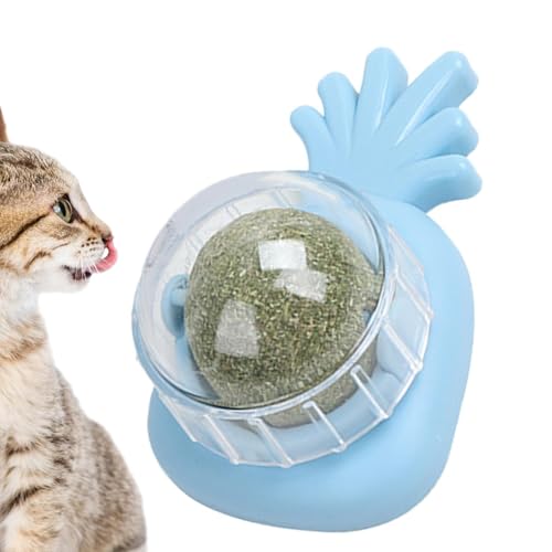 Katzenminze Wandkugel,Catnip Rollerball Wandspielzeug - Essbares Katzenleckspielzeug, Katzenkauspielzeug, Zahnreinigungskatzenbissspielzeug, drehbares Katzenspielzeug für den Innenbereich, Katzenwandd von Flkiglm