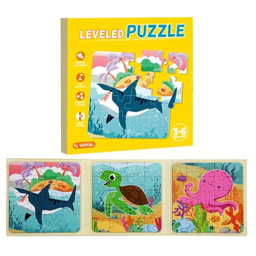 Magnetisches Puzzle, Reisepuzzle, Pädagogische Lernpuzzles Spielzeug, Vorschul-Lernspielzeug, Puzzle-Spielzeug, Auto-Aktivitäten-Spielzeug, tragbares Spiel für Auto, Flugzeug, Picknick von Flkiglm