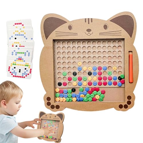 Magnetisches Zeichenbrett für Kinder, Magnetisches Zeichenbrett,Niedliche Katzen-Dot-Art-Magnettafel | Interaktive Magnet-Puzzle-Brettspiele mit Stift, Lernaktivitäten im Vorschulalter für Kleinkinder von Flkiglm