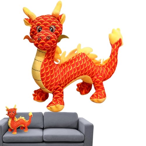 Plüsch-Drachenspielzeug,Drachen-Stofftier,Plüsch-Cartoon-Puppe mit Saugnapf - Flexibles Maskottchen-Tierspielzeug, süßes Kinderspielzeug für Sofa, Bett, Couch, Zuhause, Auto von Flkiglm