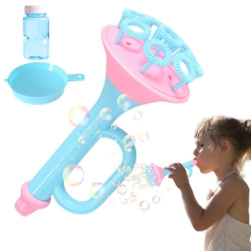 Seifenblasenmacher, Seifenblasengebläse für Kinder | Toy Bubble Wand Maker mit Lösung - Blasentrompete, Outdoor-Spielzeug für Kinder, bläst Hunderte von Blasen im Handumdrehen von Flkiglm