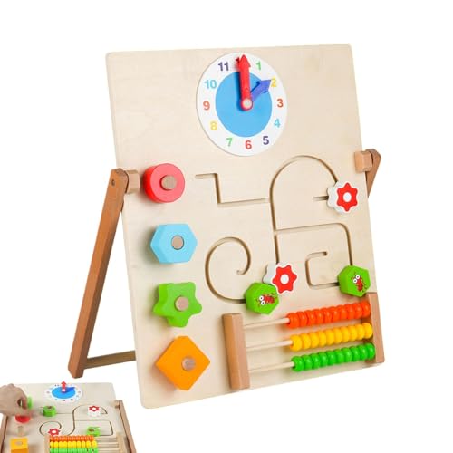 Uhr-Aktivitätstafel, Kleinkind-Aktivitätstafel, Sensorisches Aktivitätsbrett aus Holz, Kleinkinduhr, sensorisches Spielzeug, frühe Aktivität, pädagogisches Aktivitätsbrett für Kinder ab 3 Jahren von Flkiglm