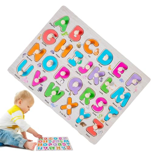 Vorschulpädagogisches Steckpuzzle-Set, Holzsteckpuzzles, Kleinkind-Rätsel in Zahlenform, Frühes Lernen, pädagogische Steckpuzzles, Stecktafel von Flkiglm