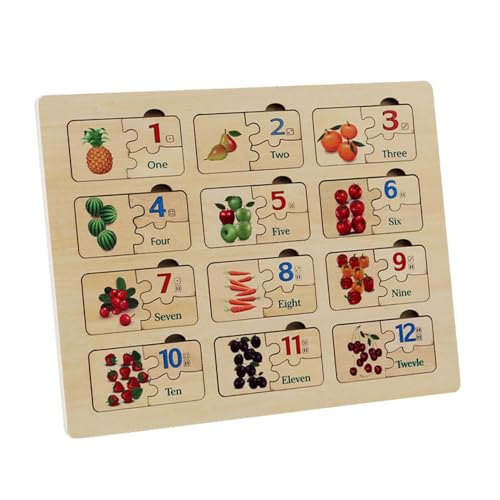 Zahlen-Matching-Puzzle, Holz-Zahlenpuzzle | Lehrtafel für das Zahlen-Matching-Spiel,Kognitives Lernen, pädagogisches Aktivitätsbrett, Spielzeug für frühe Entwicklungsfähigkeiten für Kinder von Flkiglm