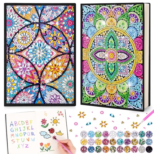 Geschenke Mädchen 6 7 8 9 10 Jahre: Basteln Mädchen 5-12 Jahre, Diamond Painting Kinder Erwachsene A5 Notizbuch, Bastelset Kinder Spielzeug 7-12 Jahre Mädchen Mandalas Kreatives Geburtstagsgeschenk von Flnlano