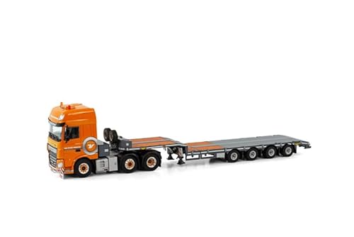 FloZ Für WSI DAF XF MY2017 6X2 Twinsteer Semi-Tieflader – 4 Achsen für V.D. VLIST TWENTE 1:50 Truck vorgebautes Modell von FloZ