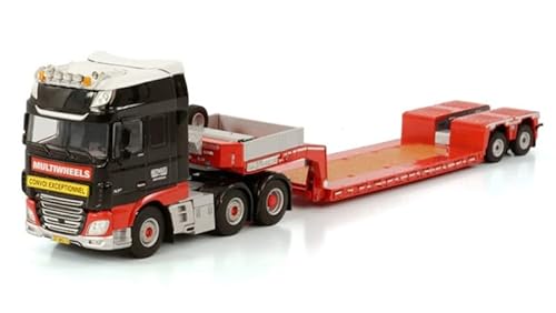 FloZ Für WSI für DAF XF Super Space CAB MY2017 6X2 TWINSTEER Tieflader Euro – 2 Achsen für Multiwheels 1:50 LKW vorgebautes Modell von FloZ