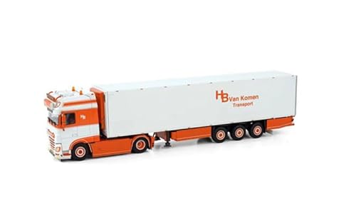 FloZ Für WSI für DAF für XF Super Space CAB MY2017 4X2 Reefer Trailer - 3 Achsen für H.B. Van Komen 1:50 Truck vorgebautes Modell von FloZ