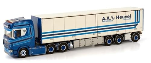 FloZ Für WSI für Scania S Highline CS20H 6X2 TAG AXLE Kastenanhänger - 3 Achsen für A.A. VD HEUVEL 1:50 Truck vorgebautes Modell von FloZ