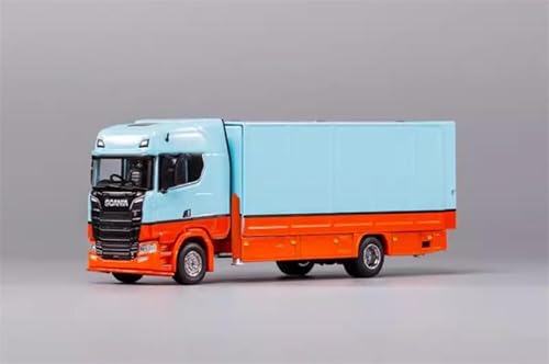 FloZ für GCD für Scania S 730 Geschlossene Doppelstöck-Abschleppwagen Blau-Orange Rechtslenker 1:64 LKW Vorgebautes Modell von FloZ