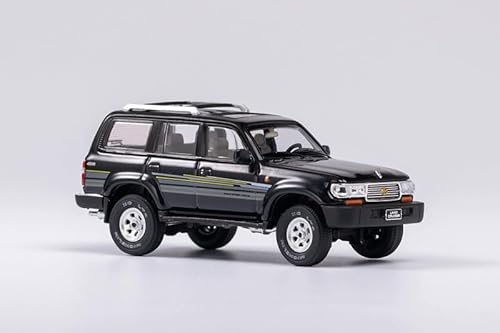 FloZ für KengFai für Toyota für Land Cruiser für LC80 Geländewagen Pearl Black Regular 1:64 Truck Vorgebautes Modell von FloZ