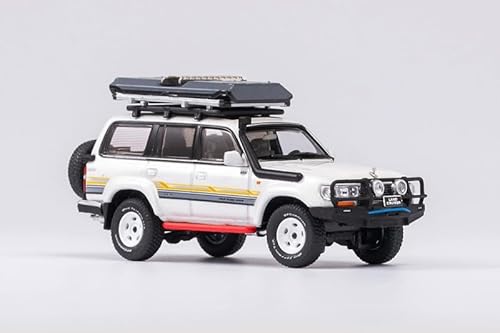 FloZ für KengFai für Toyota für Land Cruiser für LC80 Geländewagen Pearl White Off Road Edition 1:64 LKW Vorgebautes Modell von FloZ