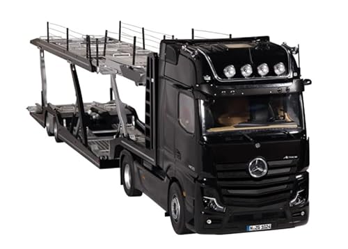 FloZ für NZG für Mercedes für Benz für Actros für Lohr schwarz + Doppellagiger Anhänger KIT 1:18 LKW-Modell von FloZ