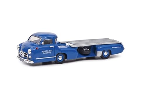 FloZ für Schuco für Mercedes für Benz für Rennabteilung 1954 Blue Miracle Trailer Transport 1:43 LKW Vorbaumodell von FloZ